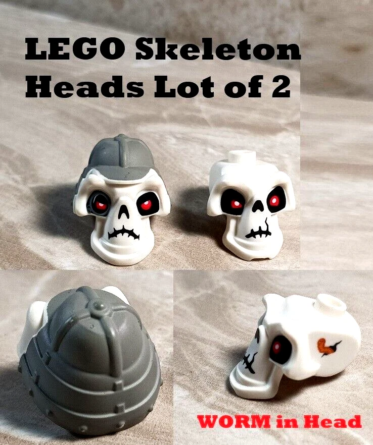 Nuevo LEGO Casco Esqueleto Cabeza Gusano en Calavera Impreso Caras Moldeadas Soldado Guardia Foto 1 de 1