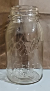 BOLA TRANSPARENTE PERFECTO CUARTO DE GALÓN ALBAÑIL VINTAGE 1923-1933 TARRO CUELLO PEQUEÑO ASTILLADO - Imagen 1 de 4