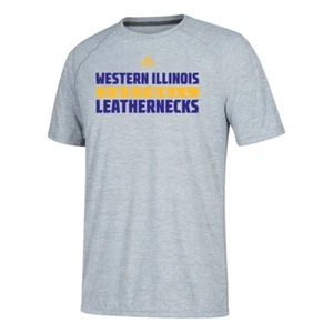 Western Illinois Leathernecks NCAA Adidas Men's Grey Football Climalite T-Shirt - Picture 1 of 1