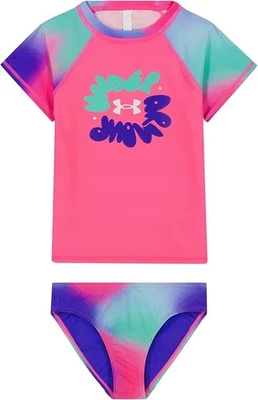 Under Armour SS rashguard set, Aero pink, women’s size 12 - Image 1 of 2