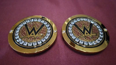 WWE Women's Championship Belt Side Plates Restoned Cubic Zirconias CZs - Image 1 of 4