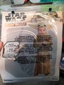 Star Wars Costume Infants 6-12 Months Mandalorian Grogu Baby Yoda Halloween New - Picture 1 of 3