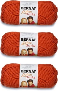 Softee Chunky Pumpkin Yarn - 3 Pack of 100g/3.5oz - Acrylic - 6 Super Bulky - Picture 1 of 2