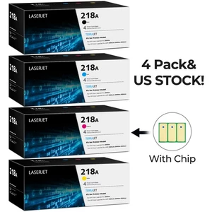4PK For HP 218A 218X Toner W2180A W2181A W2182A W2183A for LaserJet Pro 3301fdw - Picture 1 of 10