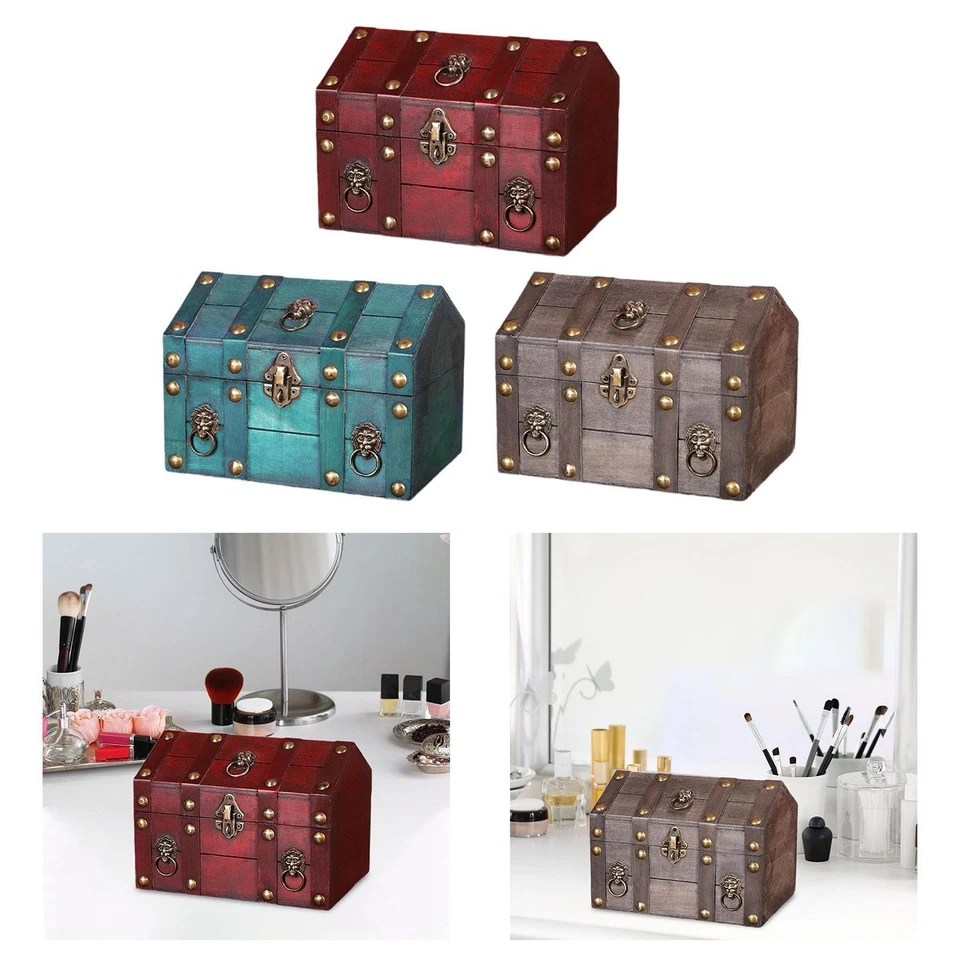 Box Wooden Creative with Hinged Lid Jewelry Organizer Box Handmade for Women - Image 1 of 1