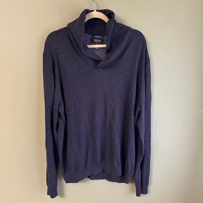 Nordstrom Tienda Para Hombre XL Suéter Pullover Gris Algodón Mezcla Cachemira Mantón Cuello Foto 1 de 4
