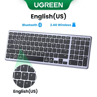 UGREEN Wireless Keyboard Bluetooth 5.0 2.4G 99 Keys Rechargeable EN/RU/KR/AR/ES - Image 1 of 4