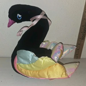 Vintage My Beautiful Swan Black Plush w/ Satin By Commonwealth 1985 - Picture 1 of 6