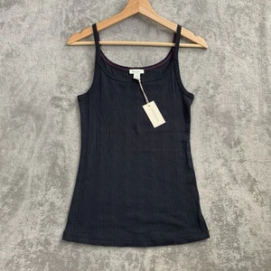 Sundance Shirt Womens XS Black Spaghetti Strap Tank Top Scoop Neck Cotton Casual - Picture 1 of 8