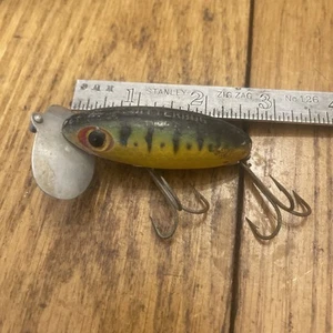 "Señuelo de pesca Fred Arbogast Jitterbug patrón de perca vintage 2,5""" - Imagen 1 de 8