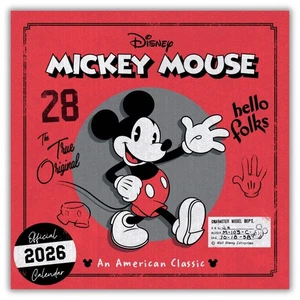 2026 Calendar Mickey Mouse Classic Disney Month View Wall Hang Official Product - Picture 1 of 7