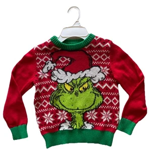 Size 4 Boys Holiday Christmas Sweater Dr. Seuss The Grinch NEW - Picture 1 of 5