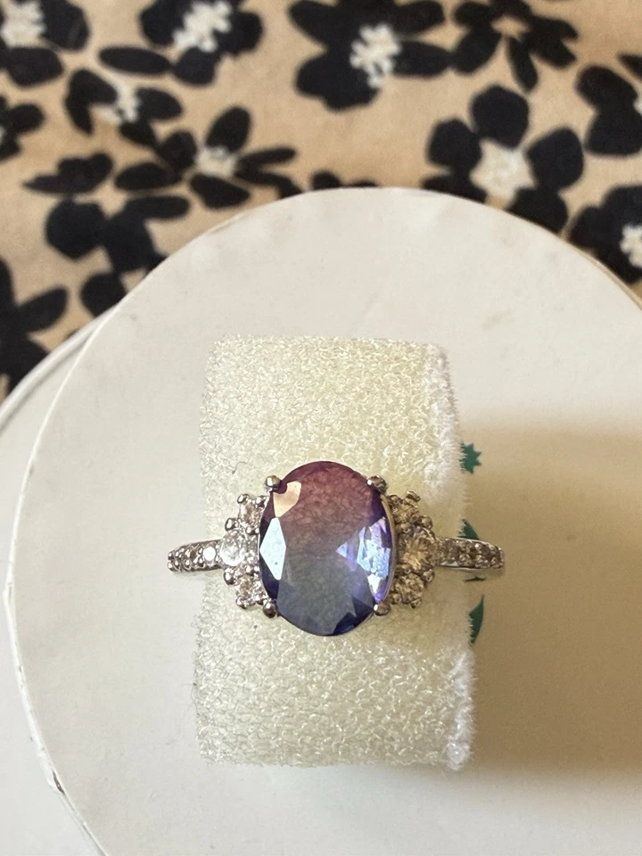 BP Cotton Candy Tourmaline And Rhodium plated Ring Size 7 - Image 1 of 3