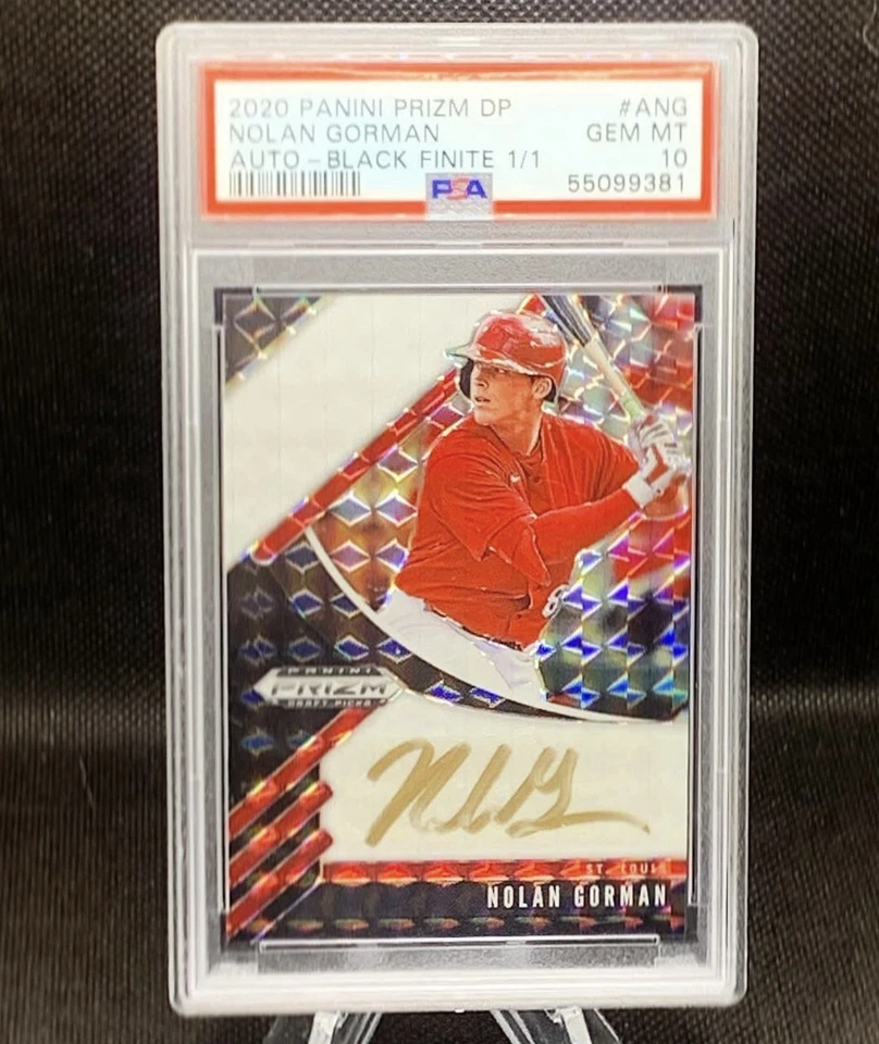 NOLAN GORMAN 1/1 2020 PANINI PRIZM DRAFT PICKS AUTOGRAPHS | BLACK FINITE [#1/1] - Image 1 of 2