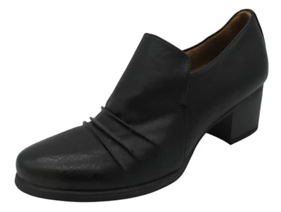 Natural Soul ботинок насос туфли Sz 8,5 черный искусственной кожи поскользнуться на мокасинах каблуки - Изображение 1 из 4