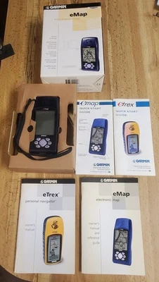 Garmin eMap AM Blue Portable Handheld 12 Parallel Channel GPS Hiking Geocaching - Image 1 of 4