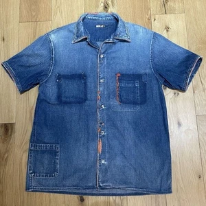 KAPITAL KOUNTRY Boro Sashiko Denim Shirt L Japan Made Rare Indigo Style - Picture 1 of 4