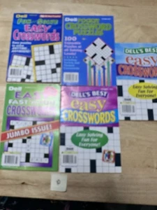 NEW Lot of 5 Dell GOOD TIME Easy Super Crossword Puzzle Books 10 - Imagen 1 de 4