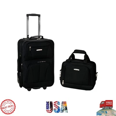 Conjunto de bagagem Softside compacto e durável 2 peças com trava de chave e alças acolchoadas - Imagem 1 de 4