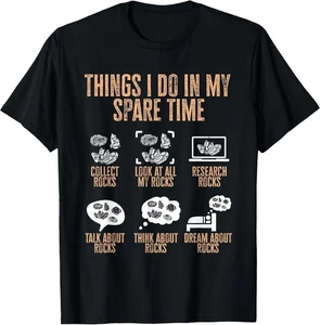 T-shirt Rockhound, Things I Do In My Spare Time collezione rock cotone - Made in Usa - Foto 1 di 3