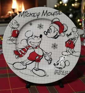 Disney Mickey Mouse Christmas Ceramic Plate – Christmas Sketchbook Theme - Picture 1 of 7