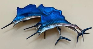 Sailfish Metal Fish Nautical Wall Art Decor Big Game Sport Fisherman Blue 4 x 12 - Picture 1 of 24