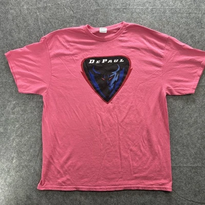 DePaul Blue Demons Shirt Mens XL Pink NCAA Basketball Delta Pro Weight Tee Top - Image 1 of 4