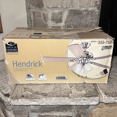 Turn of Century Hendrick 44” Maple/Rosewood Nickel Tri-Mount Ceiling Fan + Light - Image 1 of 4