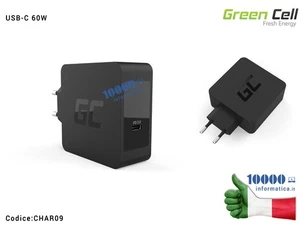 Alimentatore USB-C 60W Green Cell per APPLE MacBook Pro 13 Asus ZenBook, HP Spec - Picture 1 of 1