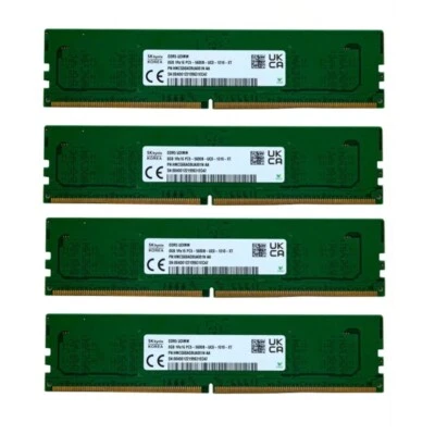 Hynix DDR5 32GB (4X8GB) 5600MHz PC5-44800 1RX16 UDIMM Memory Ram HMCG66AGBUA081N - Image 1 of 4