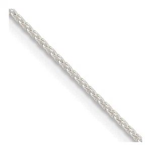 Sterling Silver .95mm Diamond-cut Round Spiga Chain Necklace - Picture 1 of 5