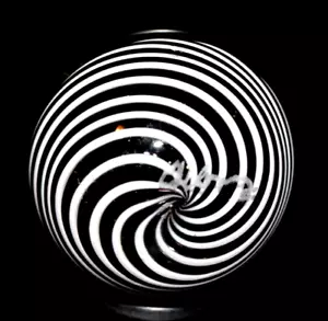 JAMES ALLOWAY GLASMARMOR / 1.330" - DICHROITISCH SCHWARZ/WEISS VORTEX #3553 - COTTON CANDY - Bild 1 von 14