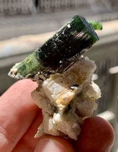 Amazing Tourmaline Green & Black on matrix - Picture 1 of 5