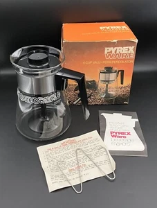 Vintage Pyrex Perk Percolator 6 CUP VALU Corning Pyrex Ware 1970's In Box - Picture 1 of 24