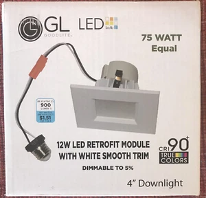 GL LED 75 Watt gleich 12 W LED Nachrüstmodul mit weißem glattem Rand - Bild 1 von 1