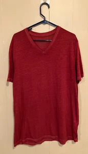 Camiseta roja Venice Burnout Lucky Brand para hombre cuello en V grande L usada en excelente estado - Imagen 1 de 7
