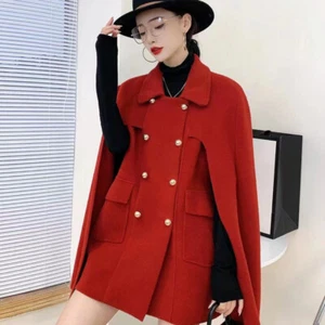 2024 Women Winter Warm Cloak Cape Jacket Batwing Lady Coat parka Outwear - Picture 1 of 10