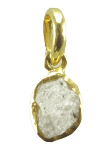 1.36Cts Natural Real Beautiful 14k Snow White Rough Diamond Charms Pendant - Picture 1 of 7