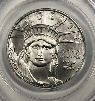 2008-W $50 Burnished Platinum Eagle. PCGS MS70. Scarce. 1/2oz Pure - Image 1 of 4