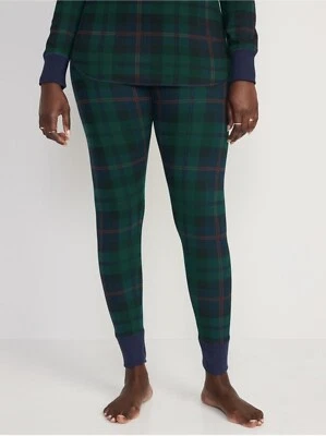 Leggings de pijama de punto térmico Old Navy para mujer talla XS ~ $25... verde y azul Foto 1 de 4