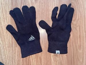 ADIDAS MENS ONE SIZE BLACK WINTER GLOVES (VG COND)