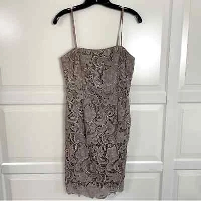Платье-футляр женское Adrianna Papelle пейсли кружевное без бретелек размер 6 коричневое 11889 - Изображение 1 из 4