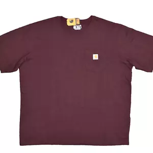 NEW Carhartt Cotton Blend Red Short Sleeve Loose Fit Crew Neck Size 2XL K87 - Picture 1 of 8