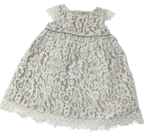 Heirloom by Polly Flinders 3-6 Months Gold and Ivory Lace Special Occasion Dress - Picture 1 of 7