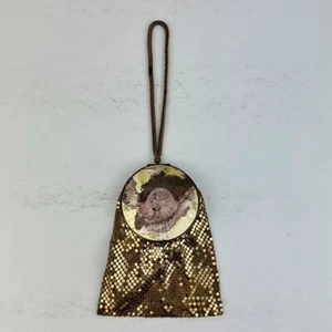 Vtg Mayfair by Evans Gold Mesh Compact Powder/Blush Evening Clutch Enamel Art De - Picture 1 of 16