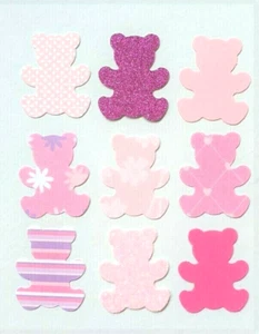 ADORNOS DE TARJETA ROSA OSOS DE PELUCHE FORMAS TARJETA HACIENDO BEBÉ NIÑA x 50 - Imagen 1 de 3