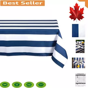 Stylish Wrinkle-Resistant Waterproof Table Cover - Nautical Blue - 60x84 - Picture 1 of 8