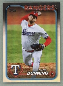 2024 Topps Series 1 DANE DUNNING Rangers #348 Silver Rainbow Foil - Picture 1 of 2