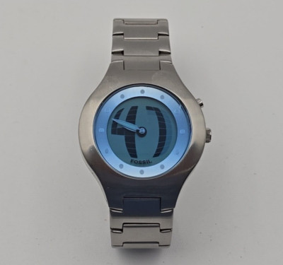 Fossil Big Tic Quartz Men's Watch Brown Band Blue Dial Fossil Big Tic Quartz Men's Watch Brown Band Blue Dial