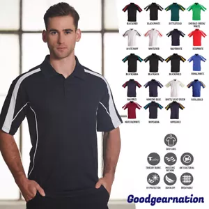 Mens Polo Shirts Short Sleeve Contrast Cotton Poly Work Sport Casual Legend - Picture 1 of 40